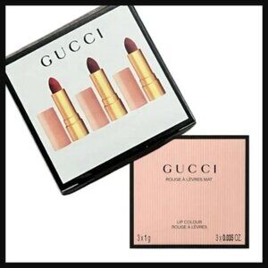 GUCCI Mini Matte Lipstick Set Luxe 3 Piece Collection Set NIB